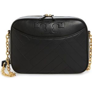 Tory Burch Alexa Stitch Quilted Camera Bag Black